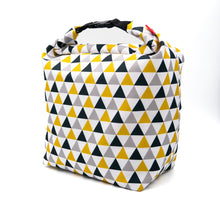 Lunch Bag Large (Triangle-grey-yellow)