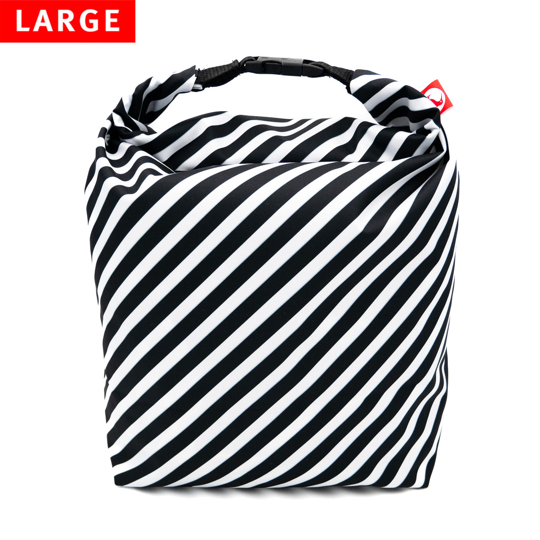 Lunch Bag Large (Striped B&W)